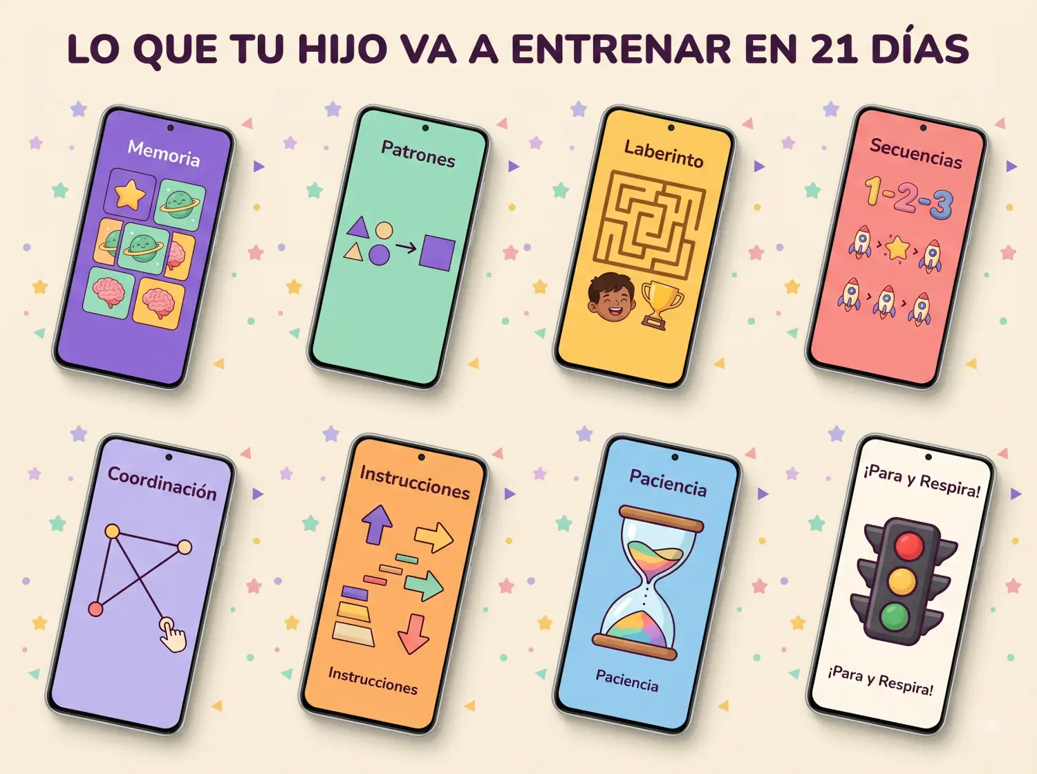 Niño concentrado en el reto en su celular